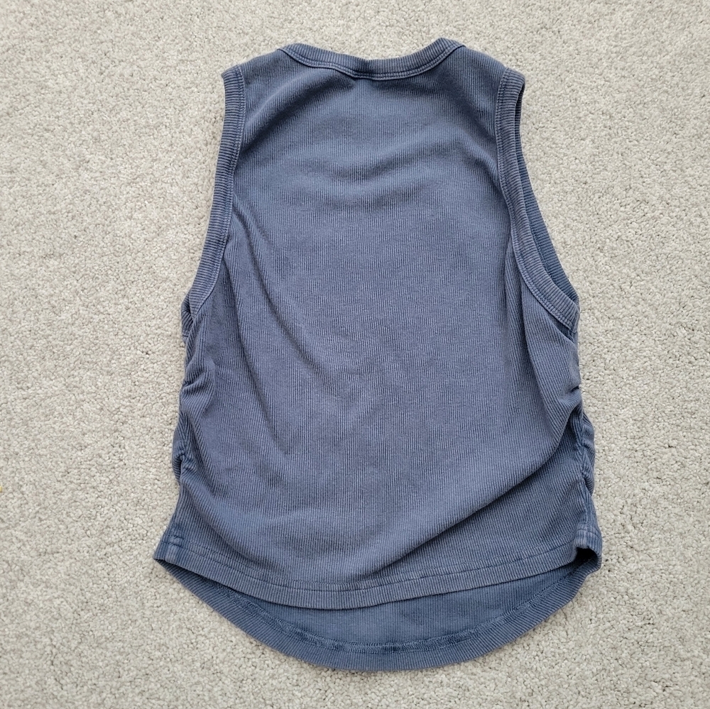 ✨SHEIN EZwear Blue Summer Solid Curved Hem Rib Tank Top✨ - Picture 4 of 4
